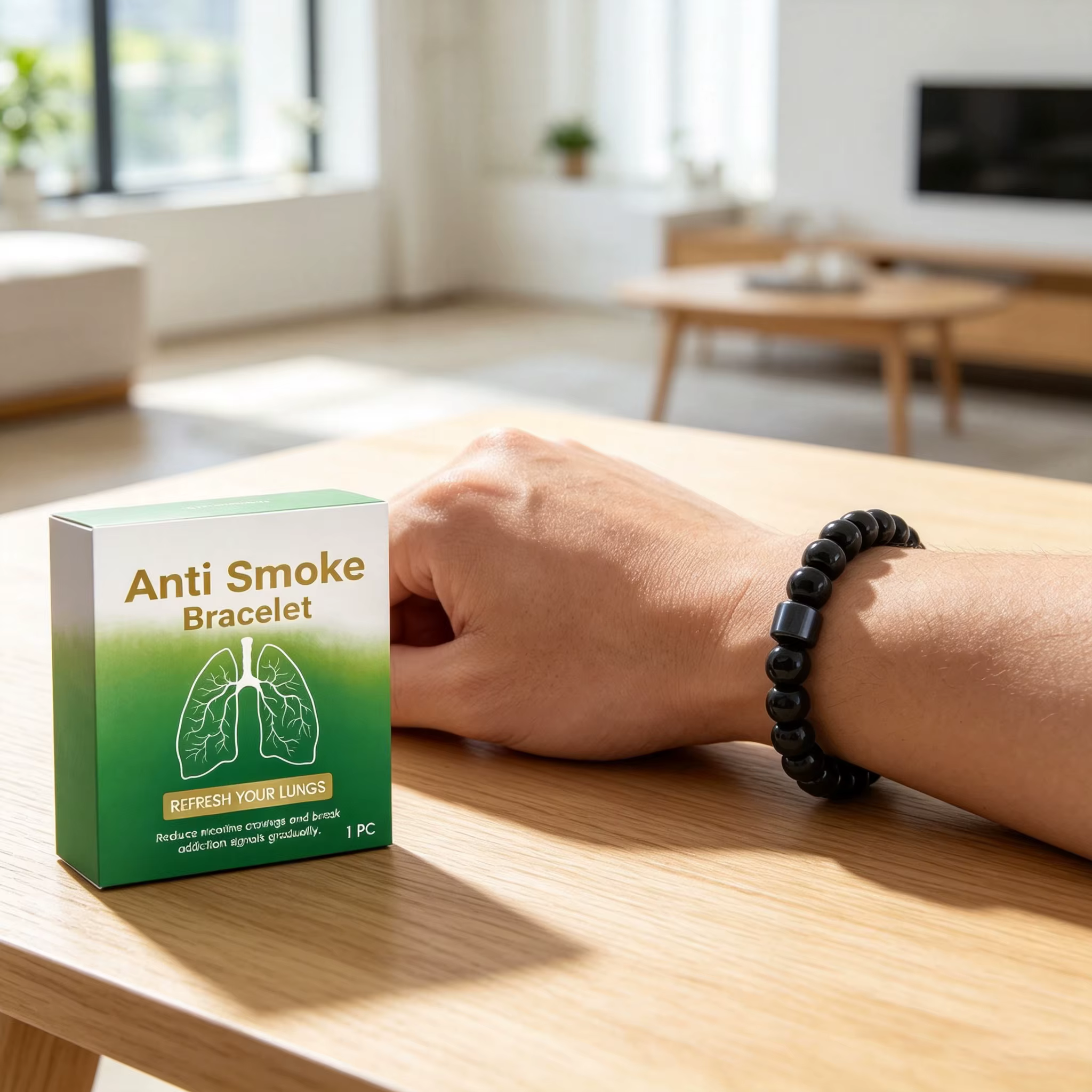 Bracelet anti-tabac pour hommes : Réduit les envies de fumer, aide à la sevrage, combat la dépendance au tabac, soulage l'anxiété, améliore la qualité du sommeil