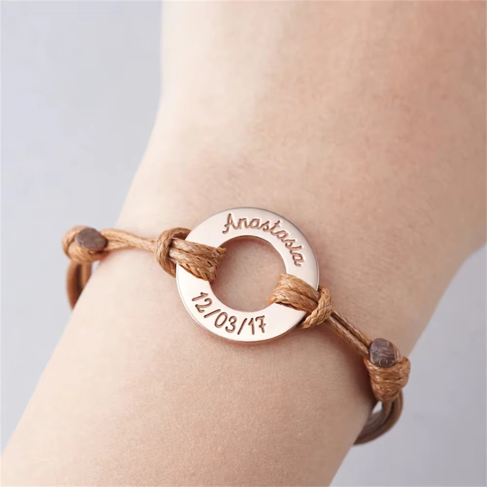 Bracelet unisexe avec nom personnalisé