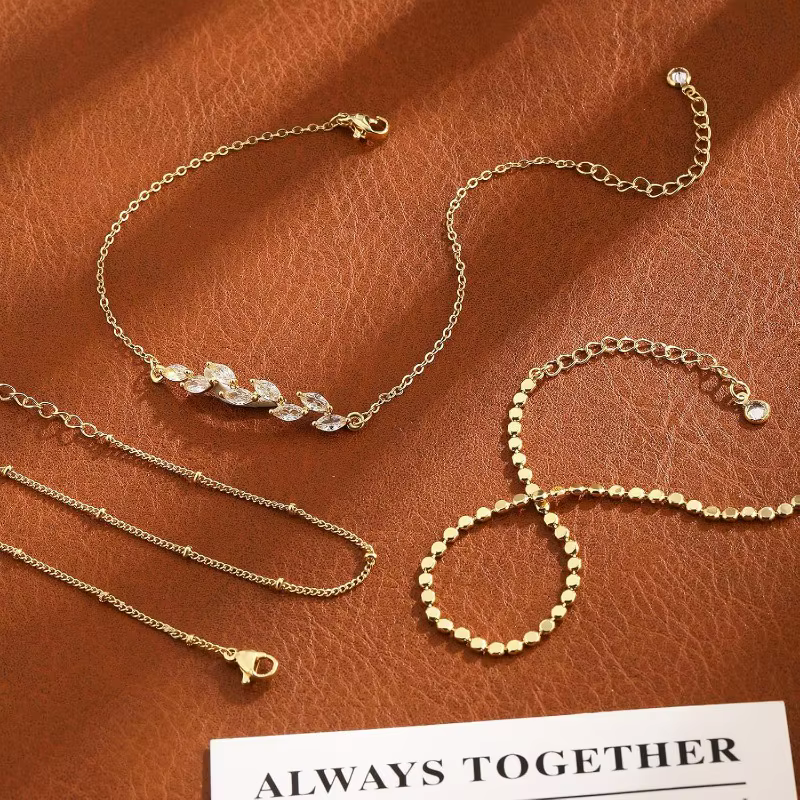 Bracelets de cheville pour femmes et filles, style Boho, plaqué or 14 carats, perles en acier inoxydable, ensemble de bracelets de cheville superposés par Satellite, bijoux cadeaux