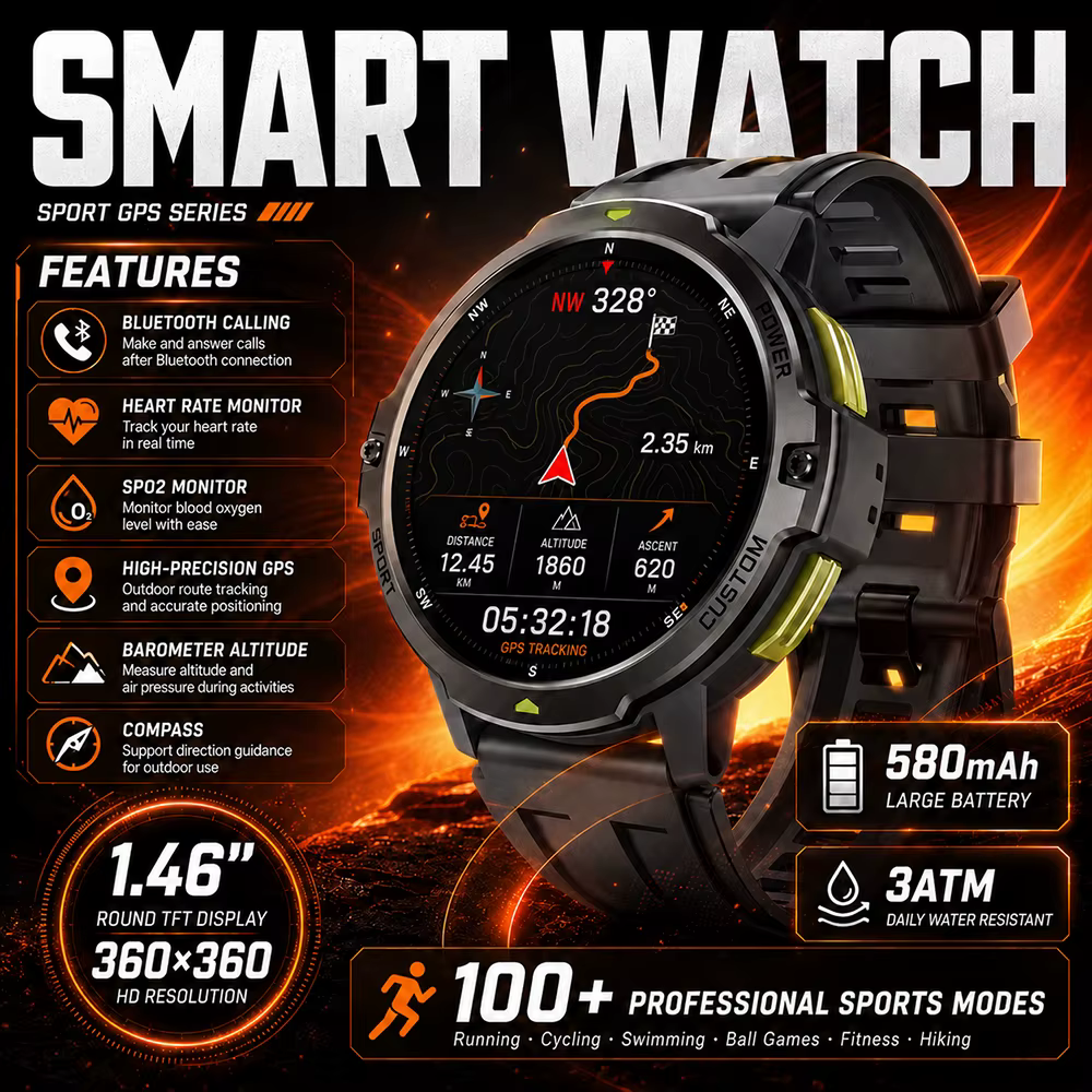 Montre connectée GPS avec suivi en temps réel