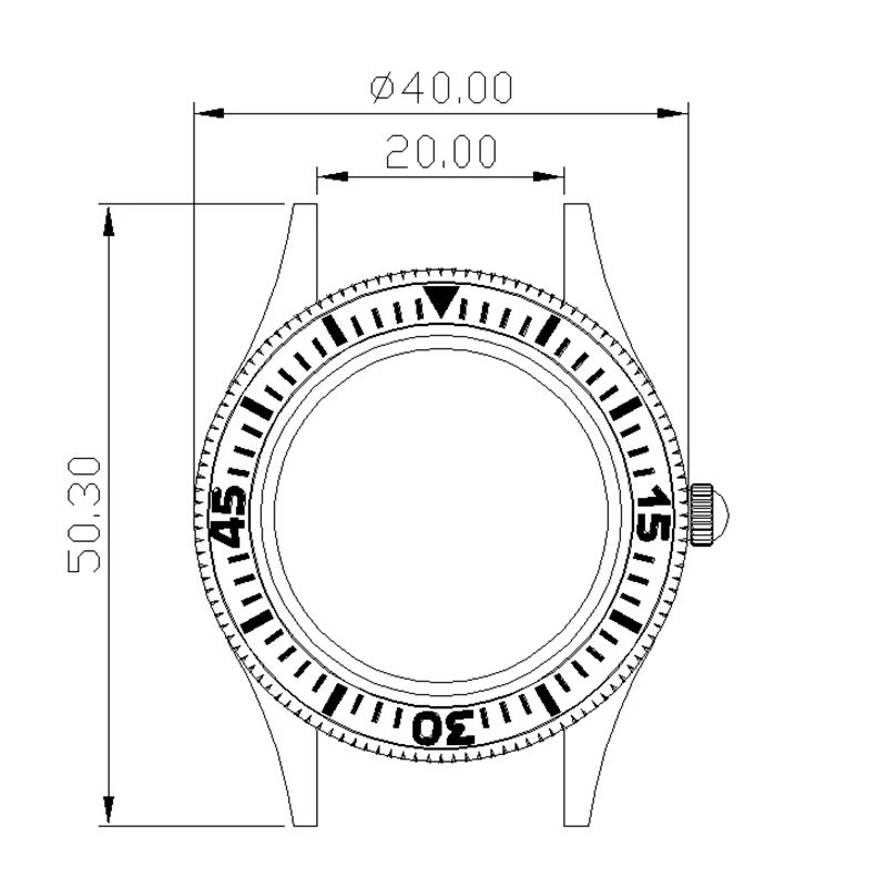 Boîtier de montre de plongée 200M