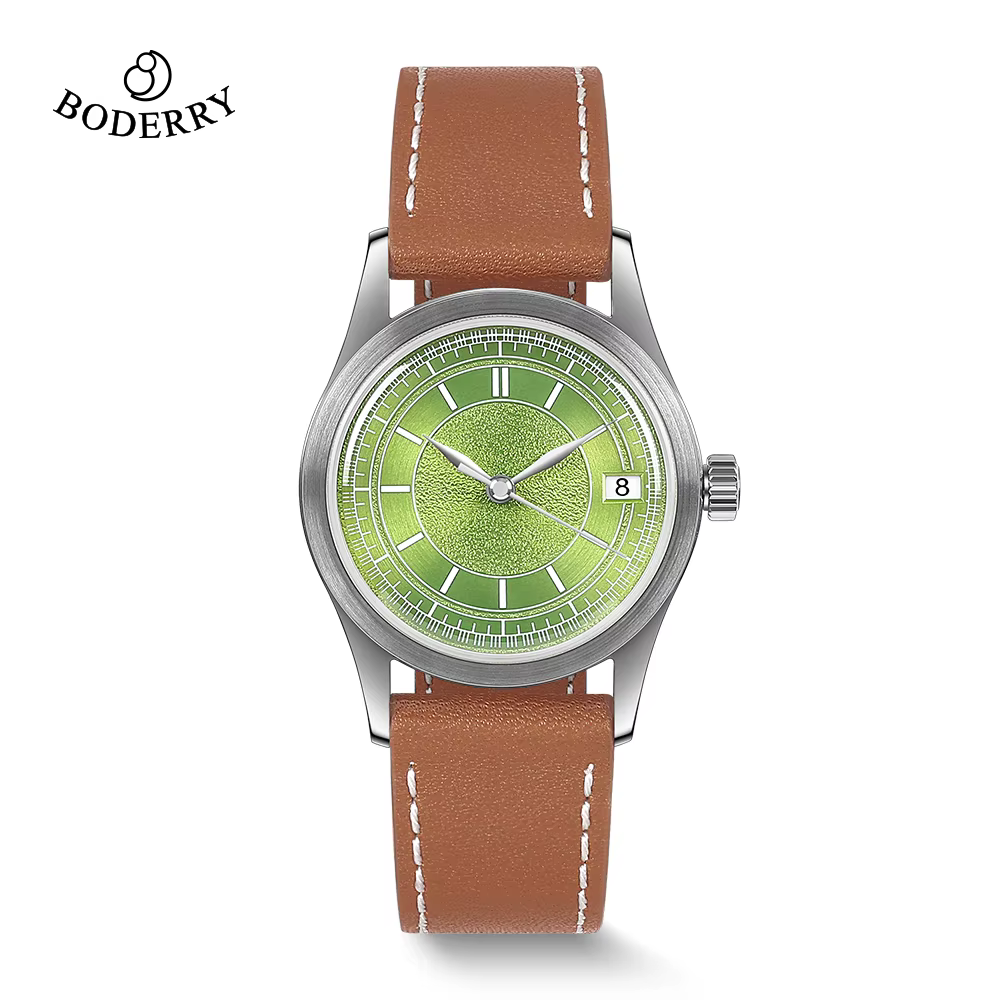 Boderry-Montre mécanique automatique vintage pour homme