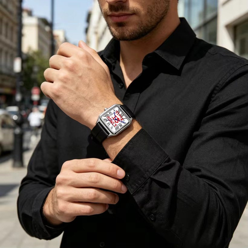 Montre carrée de luxe pour homme
