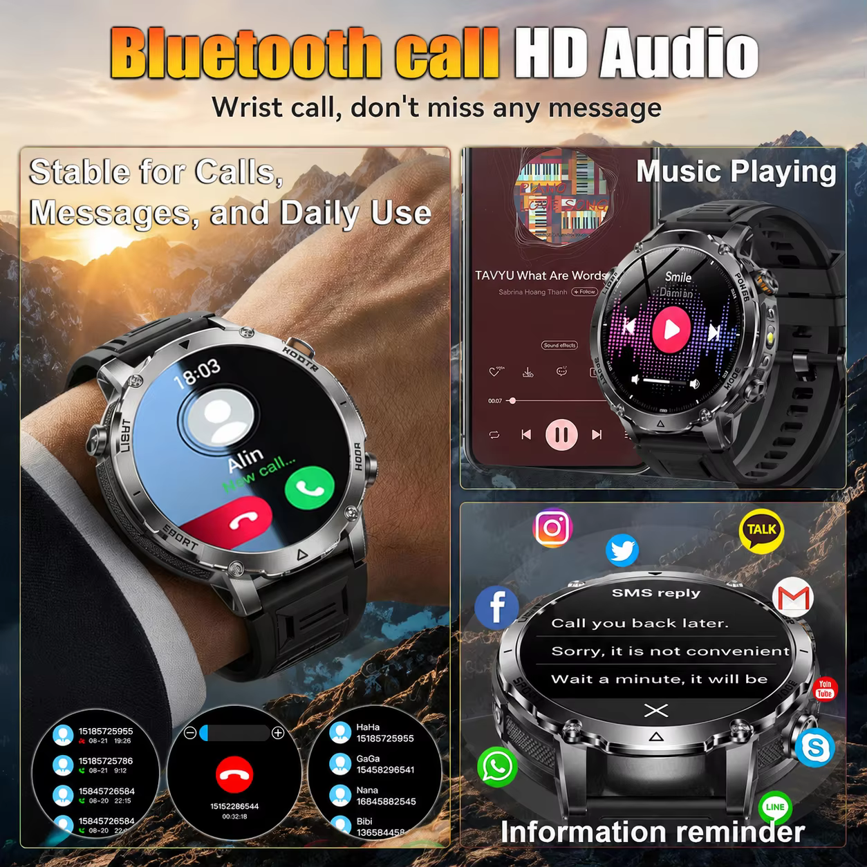 Montre connectée militaire TANK 2026