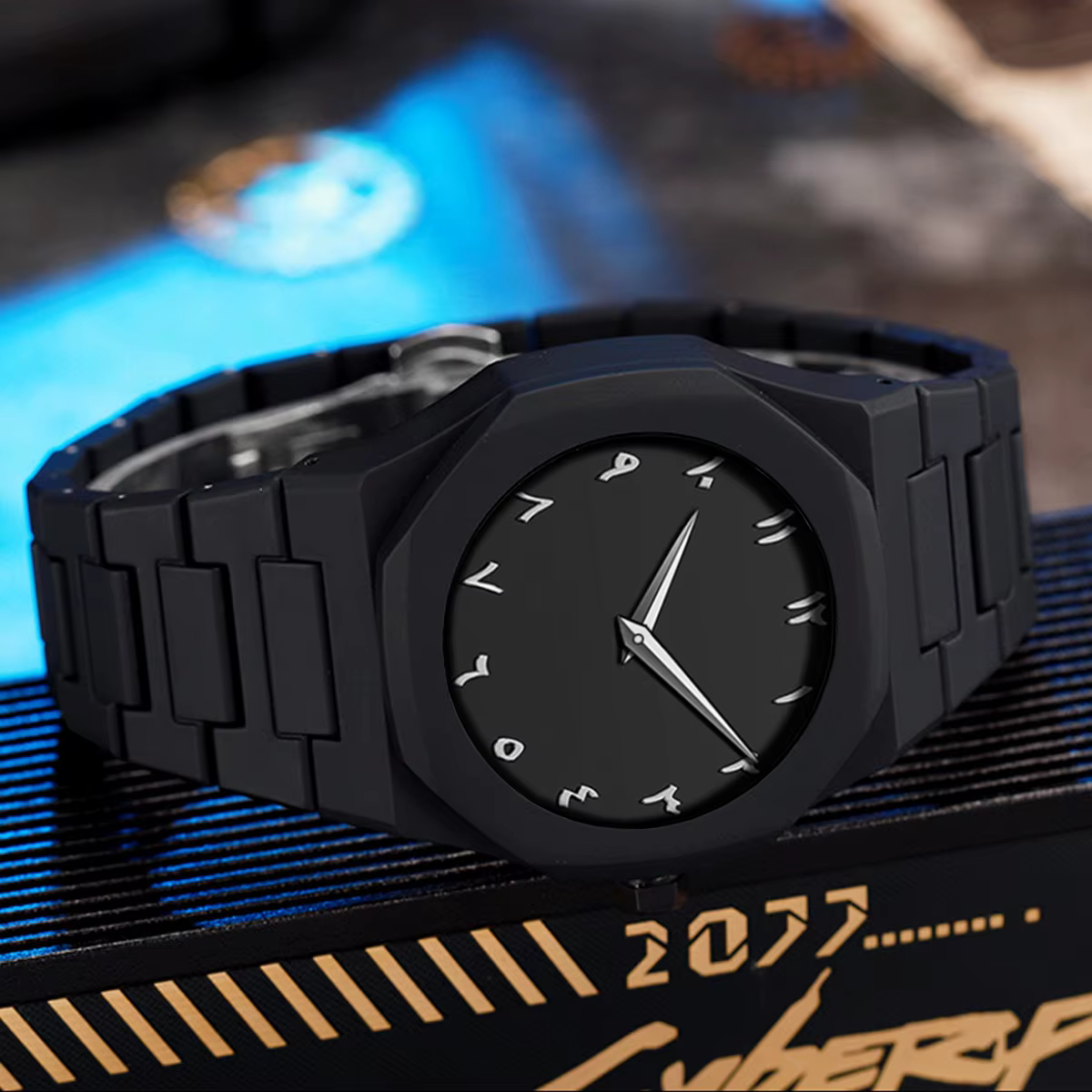 VA VA VOOM marque hommes montre créative mode Silicone noir Style d'affaires arabe numérique créatif militaire Quartz montres de sport