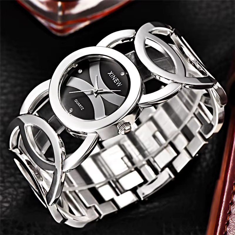 Femmes grande marque originale XINEW 6438 montres dames décontracté doré luxe Quartz Bracelets montre Relogios Feminino mode 2024
