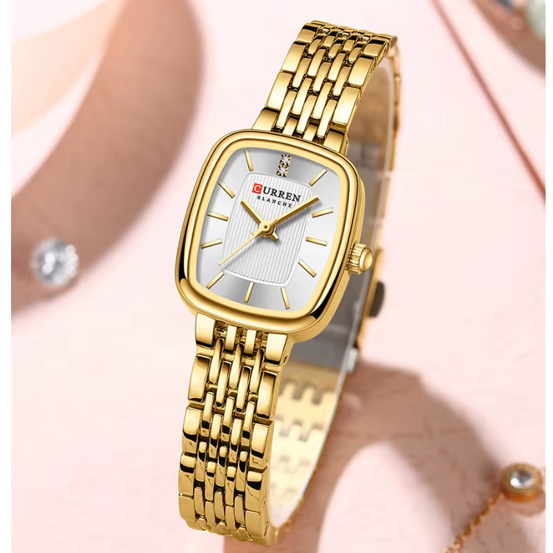 CURRN 9093 montre à Quartz pour femmes mode loisirs diamant Simple or argenté bande d'acier montre-bracelet pour dames horloge cadeau