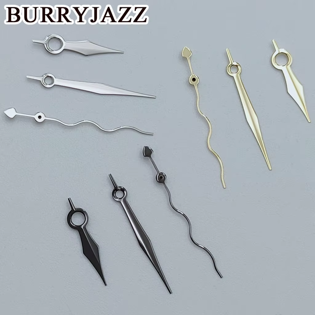 BURRYJAZZ NH35 NH36 NH38 7S26 7S36 4R35 4R36 aiguilles de montre non lumineuses bouclées ondulation