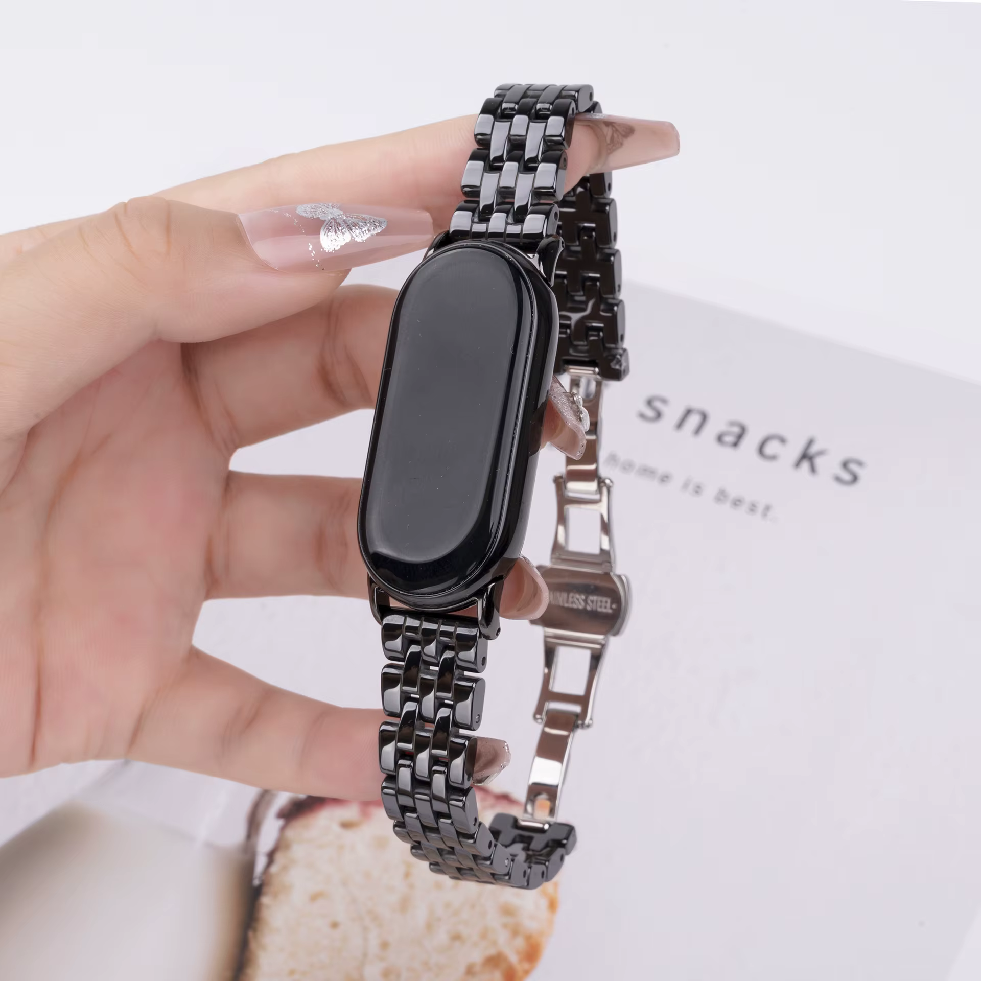 Bracelet en céramique pour Xiaomi Band 10 9 8, Bracelet de montre intelligent, boucle papillon, Bracelet de remplacement pour Xiaomi Mi Band10, accessoires