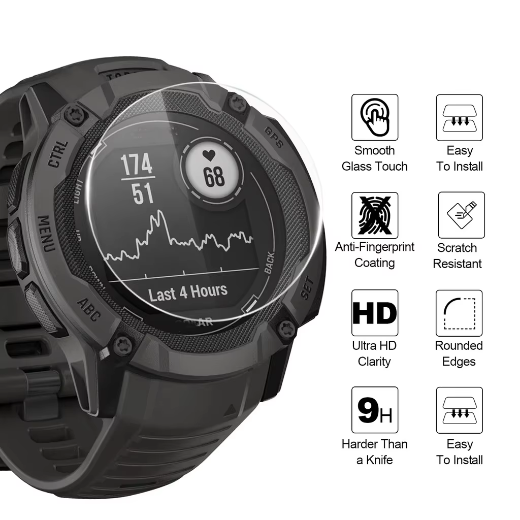 Protecteur d'écran en verre trempé pour Garmin Instinct 2X