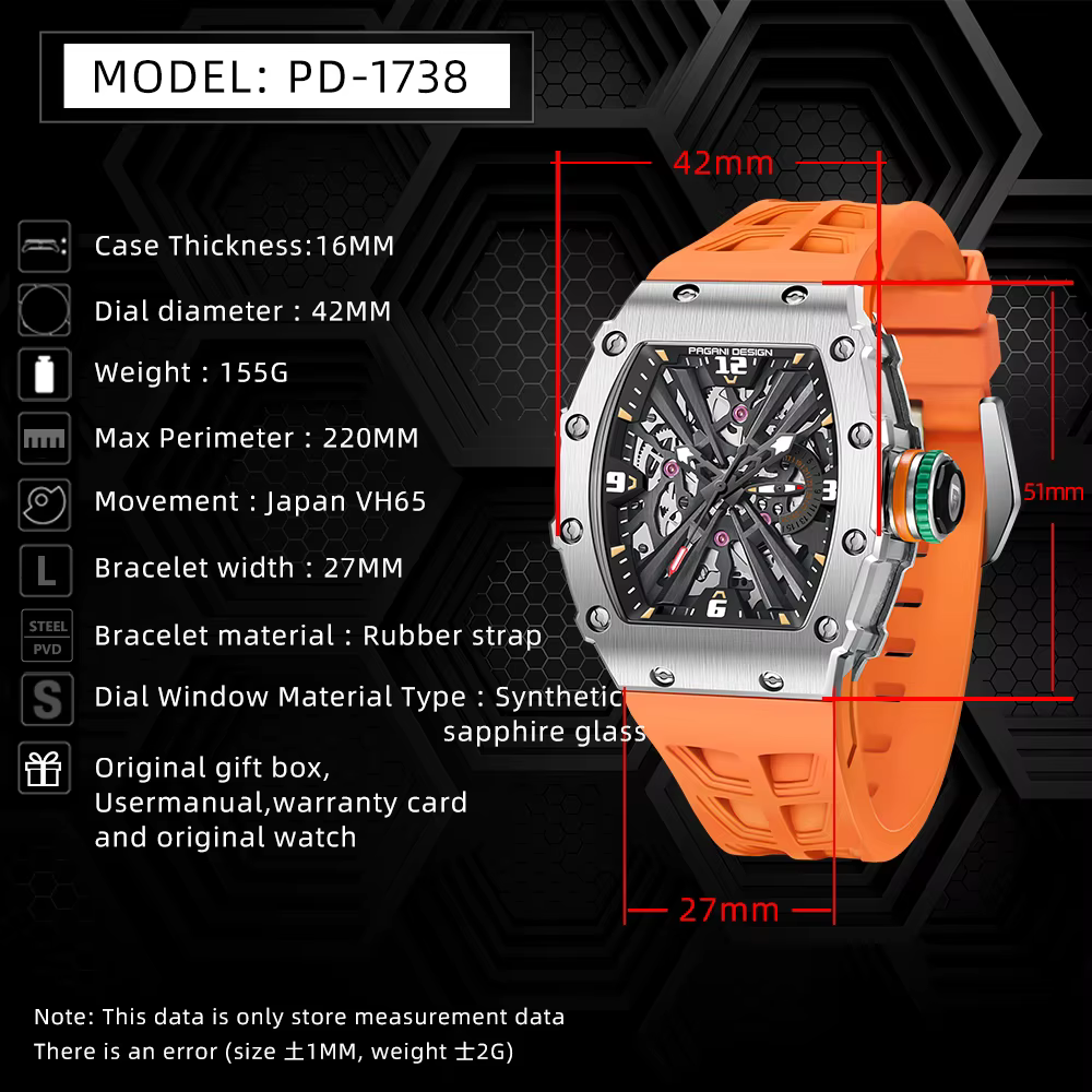 Montre à quartz pour homme PAGANI DESIGN