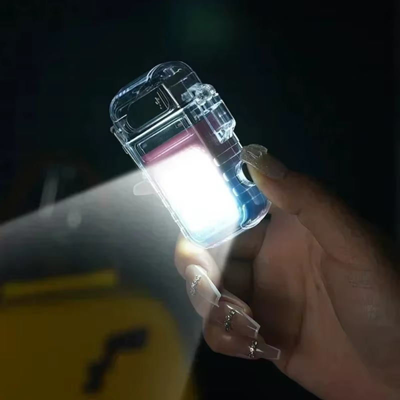Nouvelle montre étanche briquet coupe-vent USB Plasma Rechargeable briquet extérieur Portable allume-cigare montre pour hommes cadeau