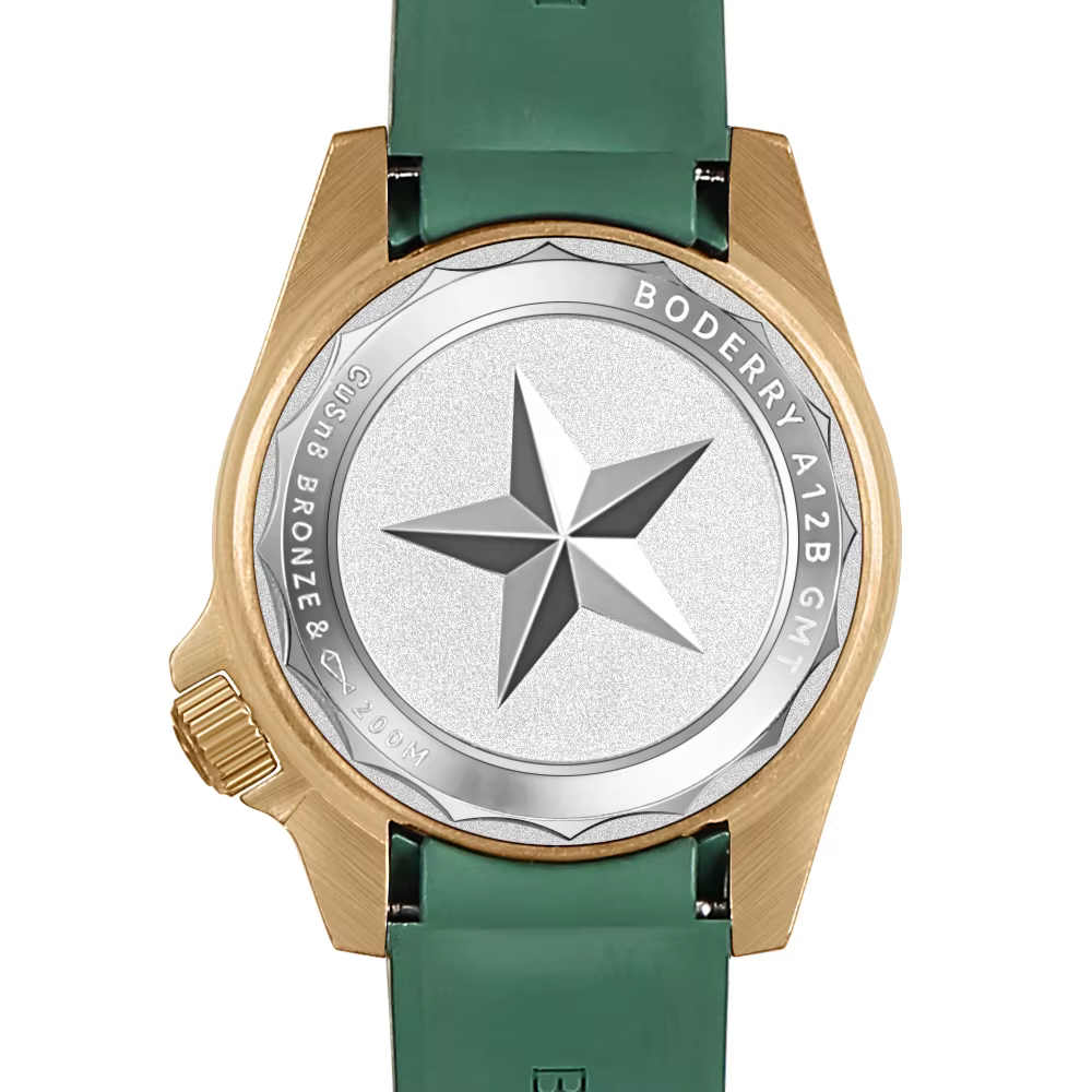 Boderry Bronze GMT montre plongeur ADMIRAL montres automatique pour Seiko NH34 mouvement 200M montre-bracelet étanche pour hommes