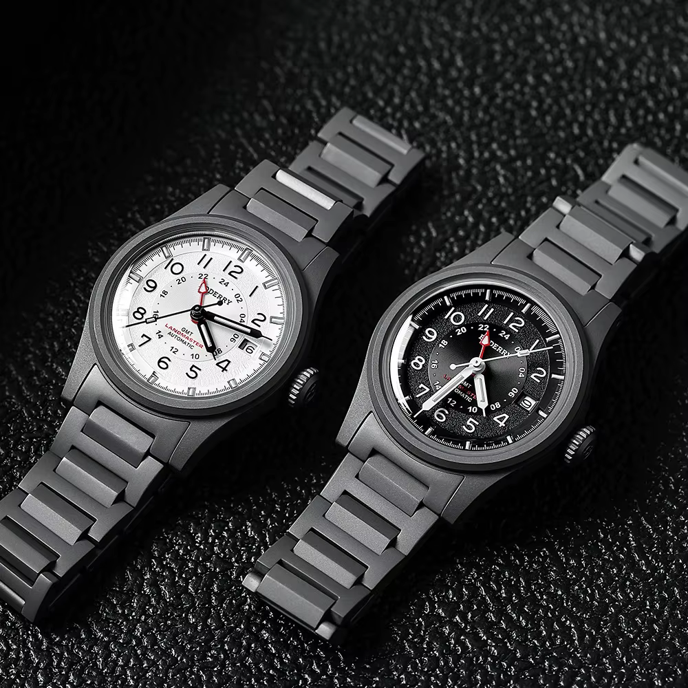 BODERRY hommes montre automatique 38MM Pliot titane mécanique montre-bracelet plongeur 10Bar étanche saphir lumineux mis5 9075