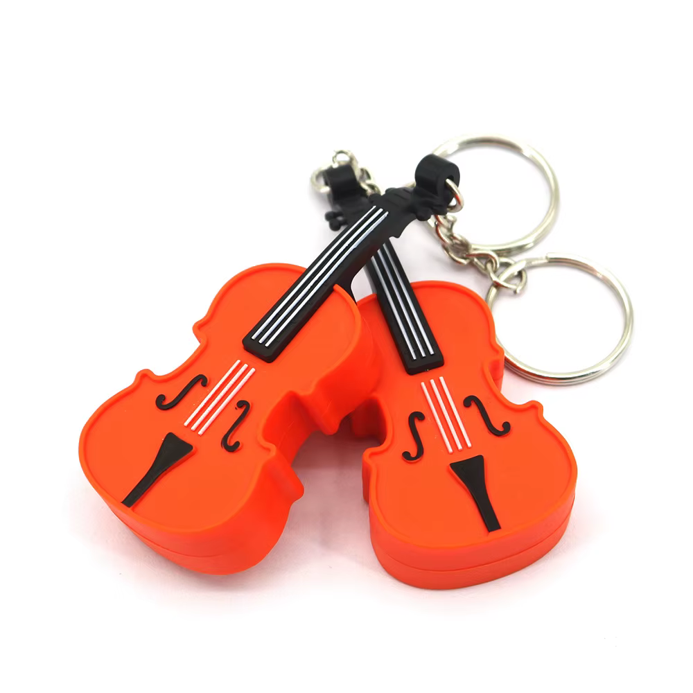 Porte-clés violon, design mignon de mini instrument de musique, pendentif portable et amusant en forme d'instrument sonore
