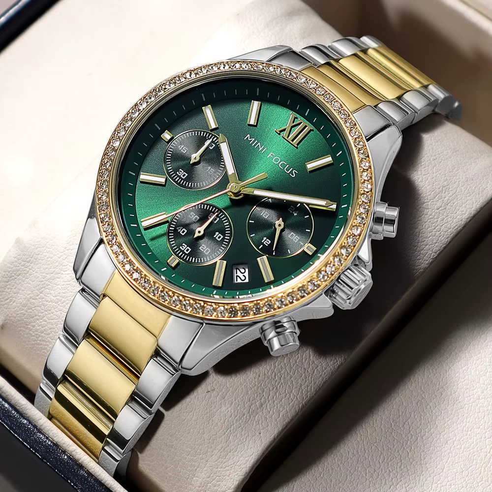 Montre à quartz multifonctionnelle pour femme MINI FOCUS - Acier inoxydable