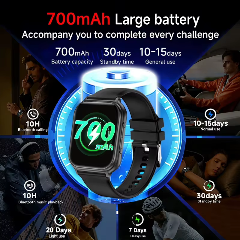 Montre connectée LIGE avec batterie 700 mAh