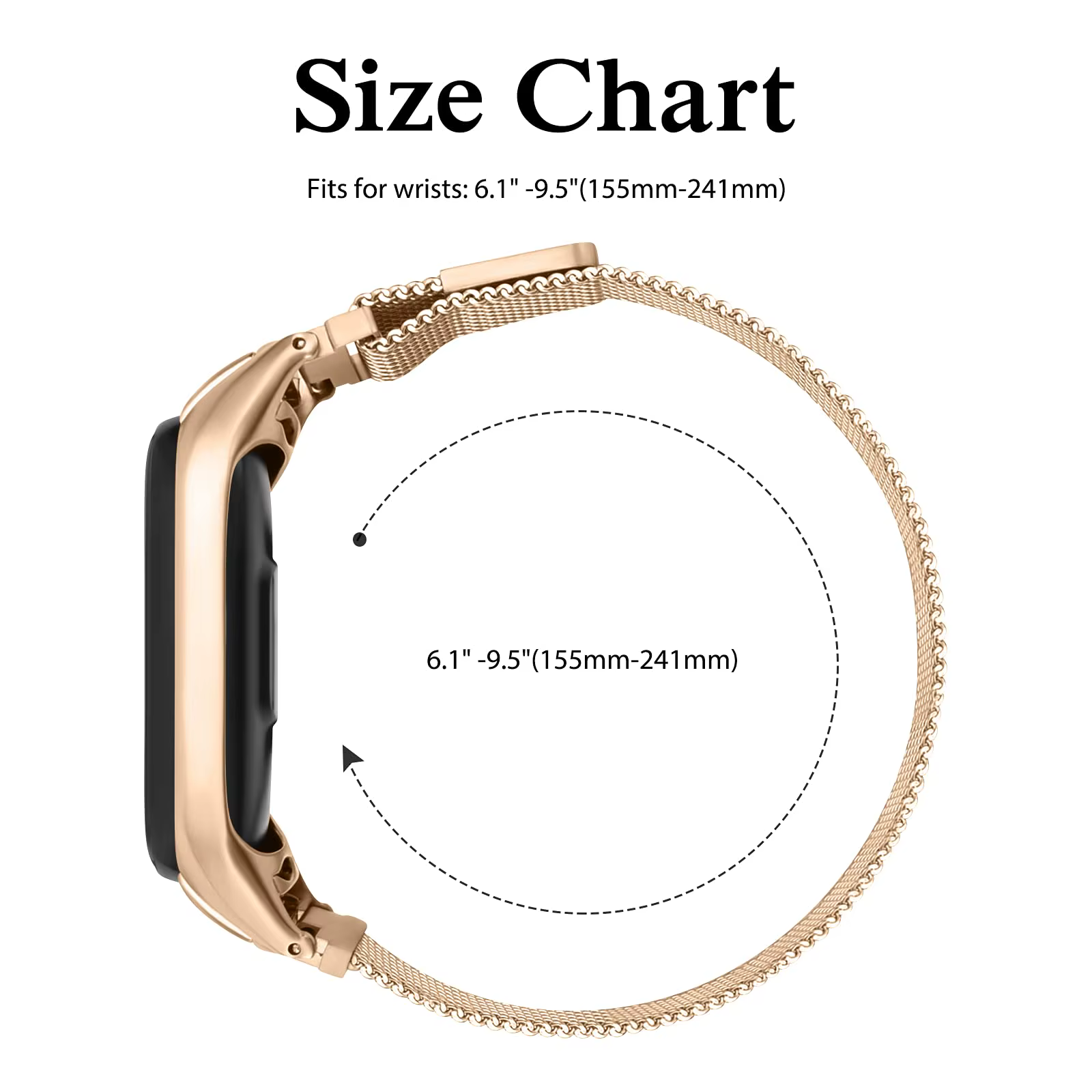 Bracelet à boucle milanaise pour Xiaomi Mi Band 8 7 10