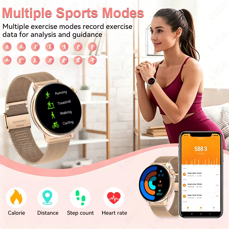Montre connectée de luxe LIGE pour femmes
