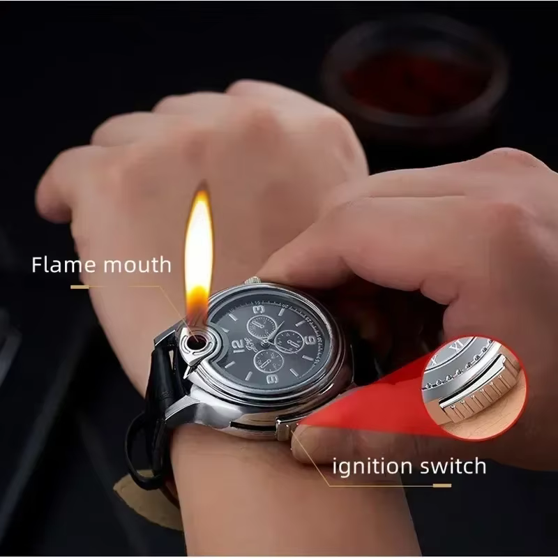 Briquet de montre à gaz ChimMetal pour hommes, briquet aste portable, coupe-vent, cadeau de personnalité cool, mode extérieure, nouveau