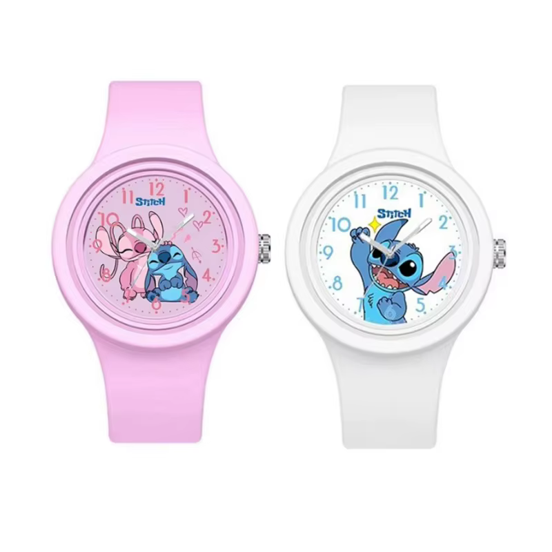Nouveau point enfants montres pour filles bracelet en Silicone rond Quartz