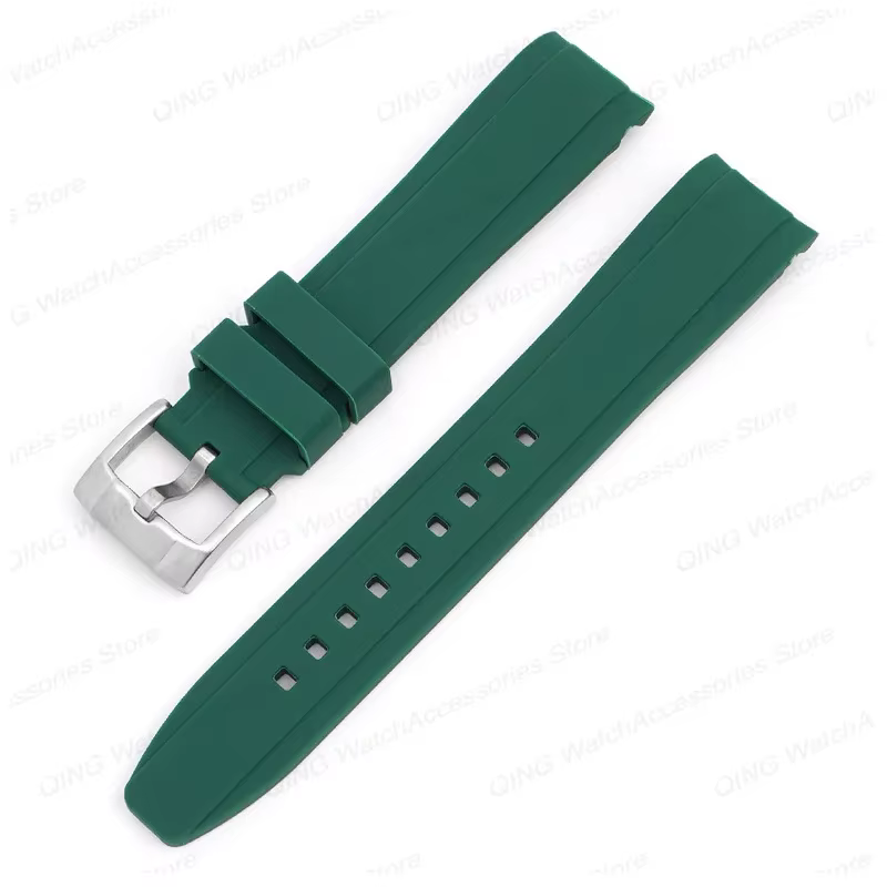 Bracelets de montre en caoutchouc incurvés de 20 mm et 22 mm pour Rolex