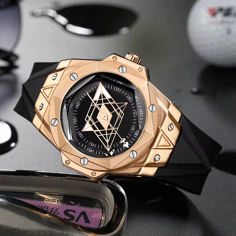 Montre-bracelet étanche à cadran creux pour homme