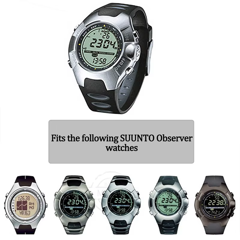 Bracelet de montre en caoutchouc pour Suunto Observer X6 HRM DEC19 P45