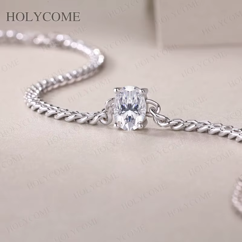 Bracelet tennis en moissanite certifiée GRA, argent sterling 925, couleur D, VVS1, réglable, bracelet de luxe, cadeau d'anniversaire pour elle
