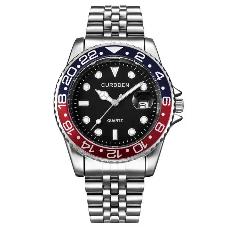 Femmes grande marque véritable CURDDEN 6582 montres dame décontracté entièrement en acier inoxydable bande Date Quartz montre-bracelet vert Montre Homme