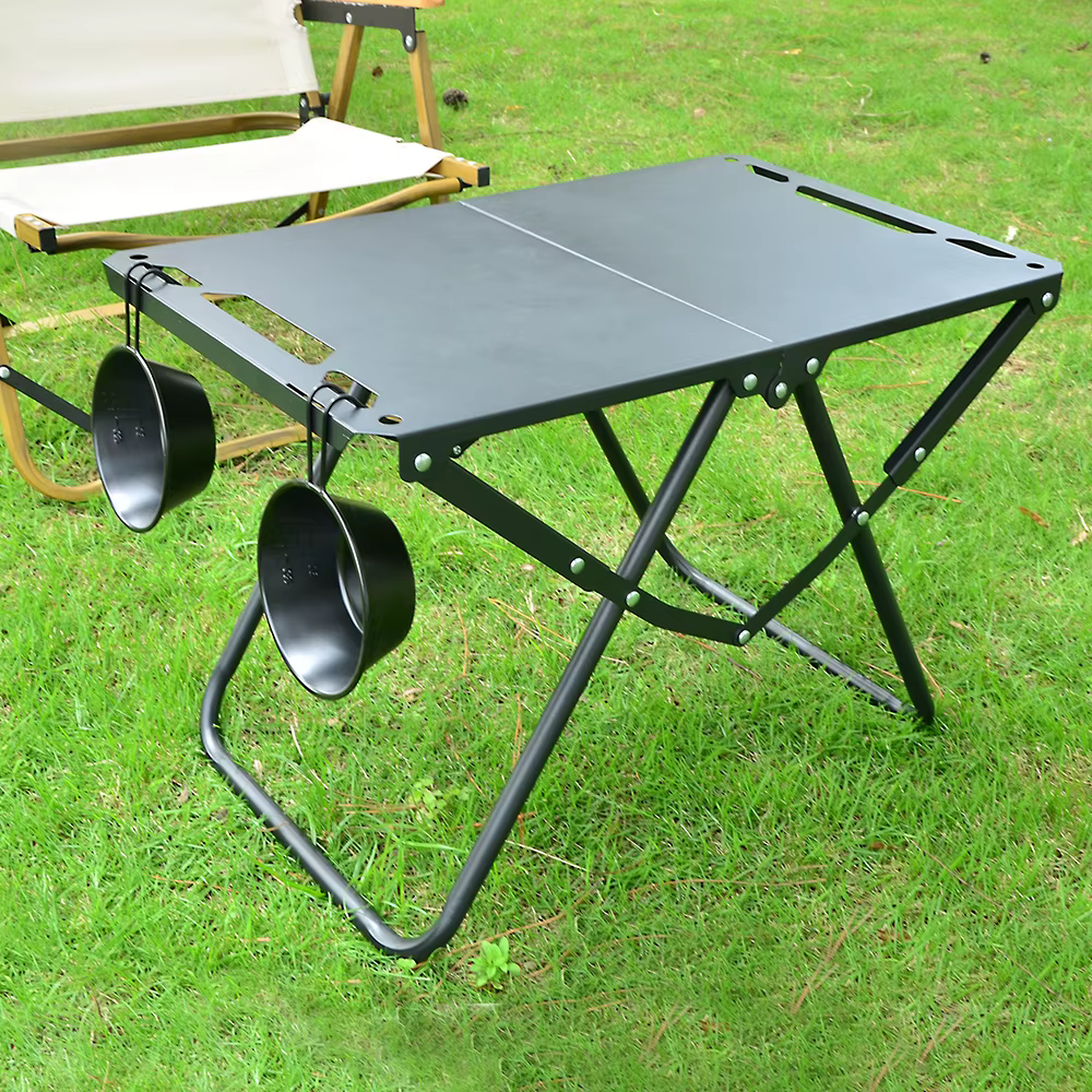 Table de pique-nique Portable, Tables de plage, Table de camping pour sable, bord pliable avec creux, articles suspendus, plus pratiques