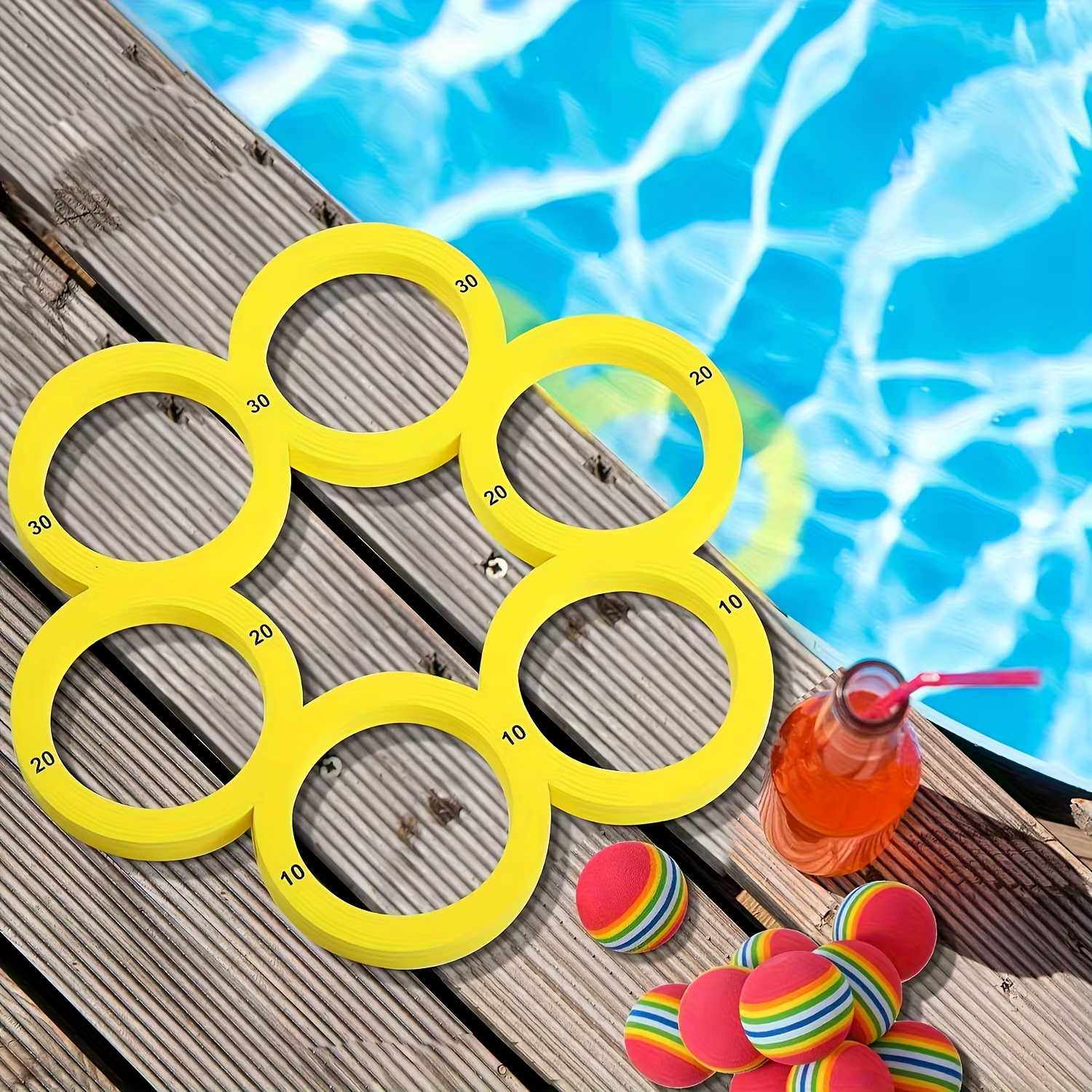 Ensemble de jeu de lancer de piscine, jouets de piscine flottants pour Sports aquatiques en famille, tapis de jeu d'eau de jeu de lancer