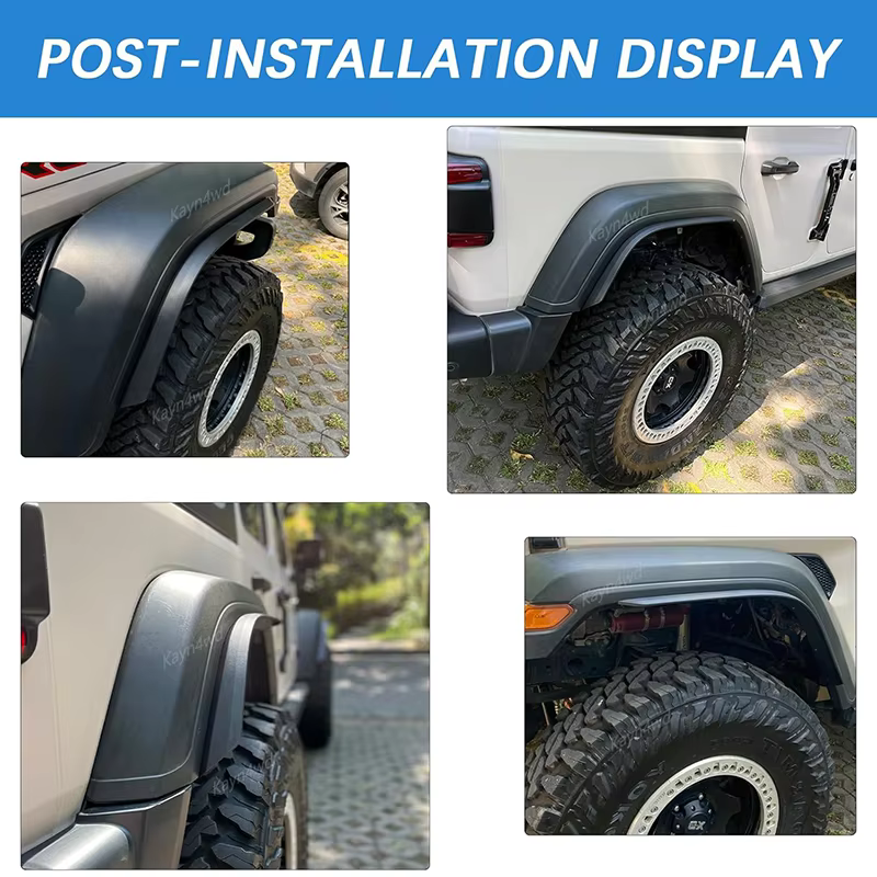 Garde-boue de protection contre les éclaboussures, accessoires extérieurs tout-terrain 4x4, arc de roue avant et arrière, pour Jeep Wrangler JL 2018 – 2025
