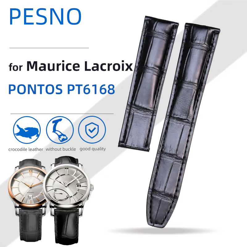 Pesno – bracelet de montre en cuir véritable pour homme