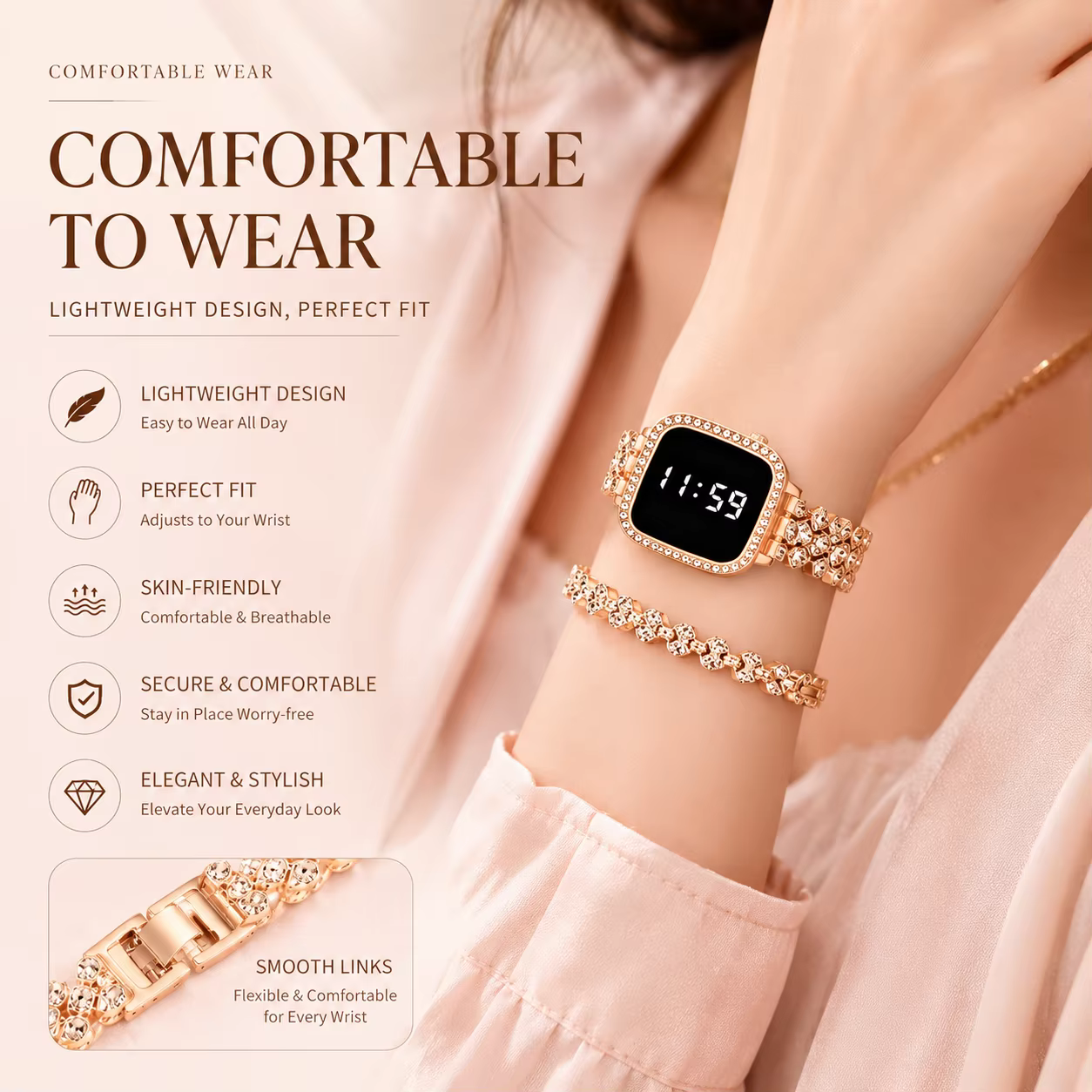 Nouvelle montre numérique avec bracelet offert
