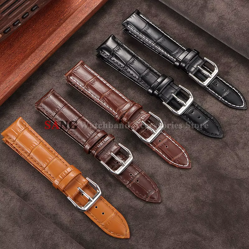 Bracelet de montre en cuir véritable pour Seiko 