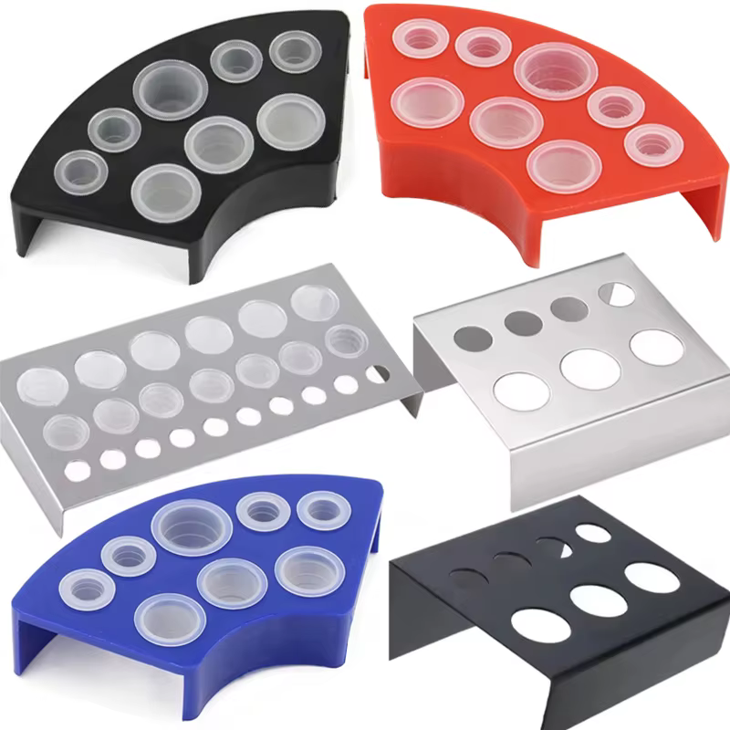 Support de verre d'encre de tatouage à 7/8/23 trous, outil de tatouage, bouchons d'encre noire pigmentée, conteneur de maquillage, accessoires de tatouage pour l'art corporel