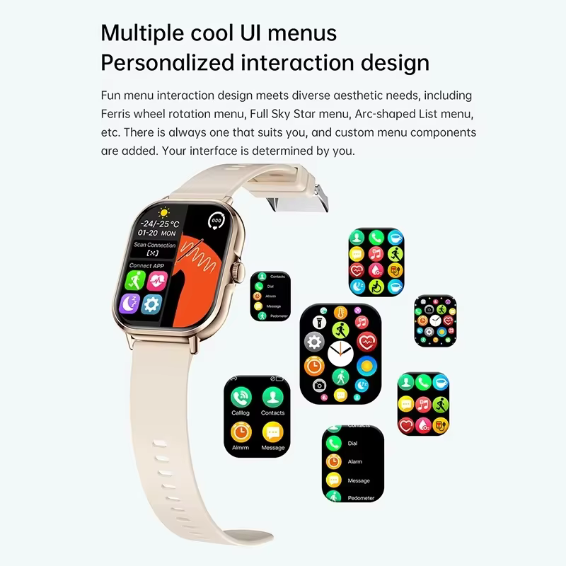 VIVO montre intelligente Android IOS cadeau Bluetooth appel Smartwatch 2025 cadran tactile musique Fitness Tracker montres de sport + écouteur nouveau