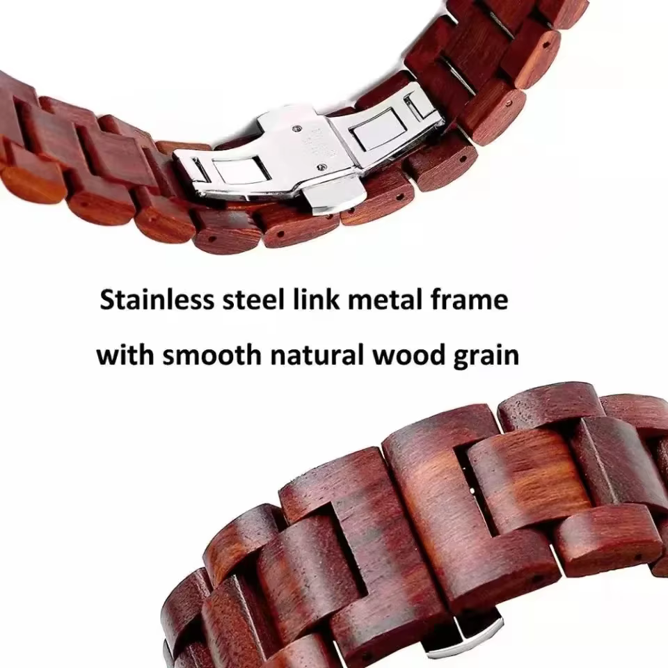 Bracelet en bois pour Apple Watch 11 10 9 8 7 6 5 SE