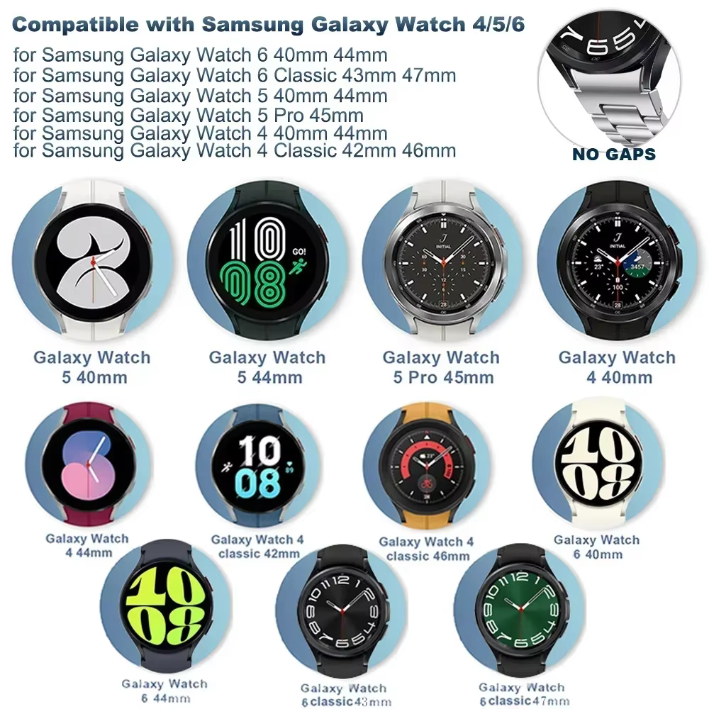Adaptateur à ajustement rapide pour Samsung Galaxy watch 7 6 44 40mm 6 classic 47 43mm