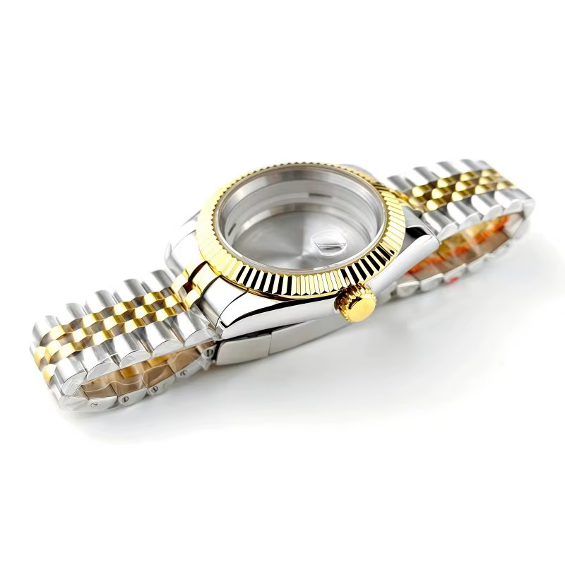 Boîtier de montre à lunette cannelée de 41mm