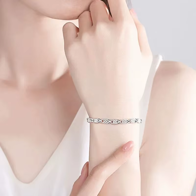Bracelet cœur en argent Sterling 925 pour femmes, élégant, réglable, bijoux romantiques, coffret cadeau pour fête, anniversaire de mariage