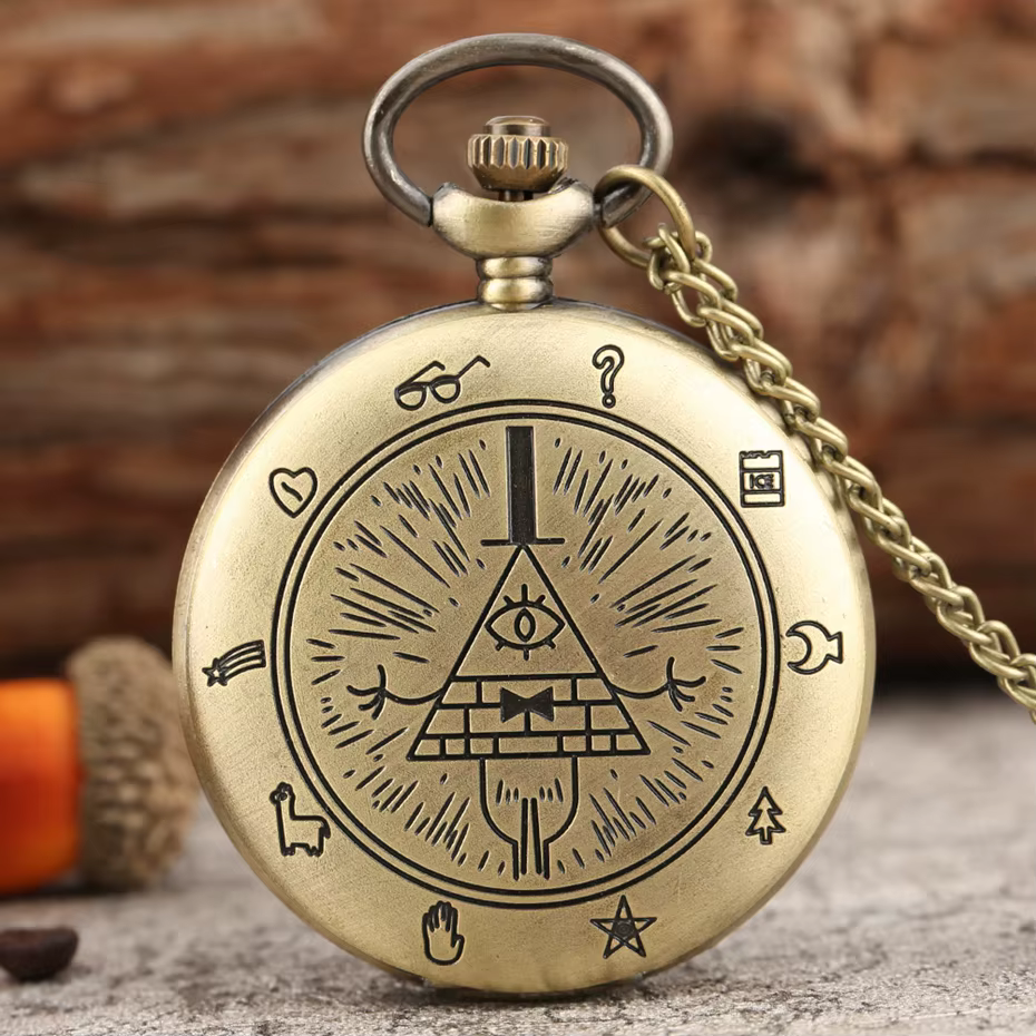Nouvelle arrivee! Montre-bracelet pour femme avec pendentif mot de passe par gravité – Avec un quartz du diable triangle mystérieux d'oeil à l'étranger. P P P P