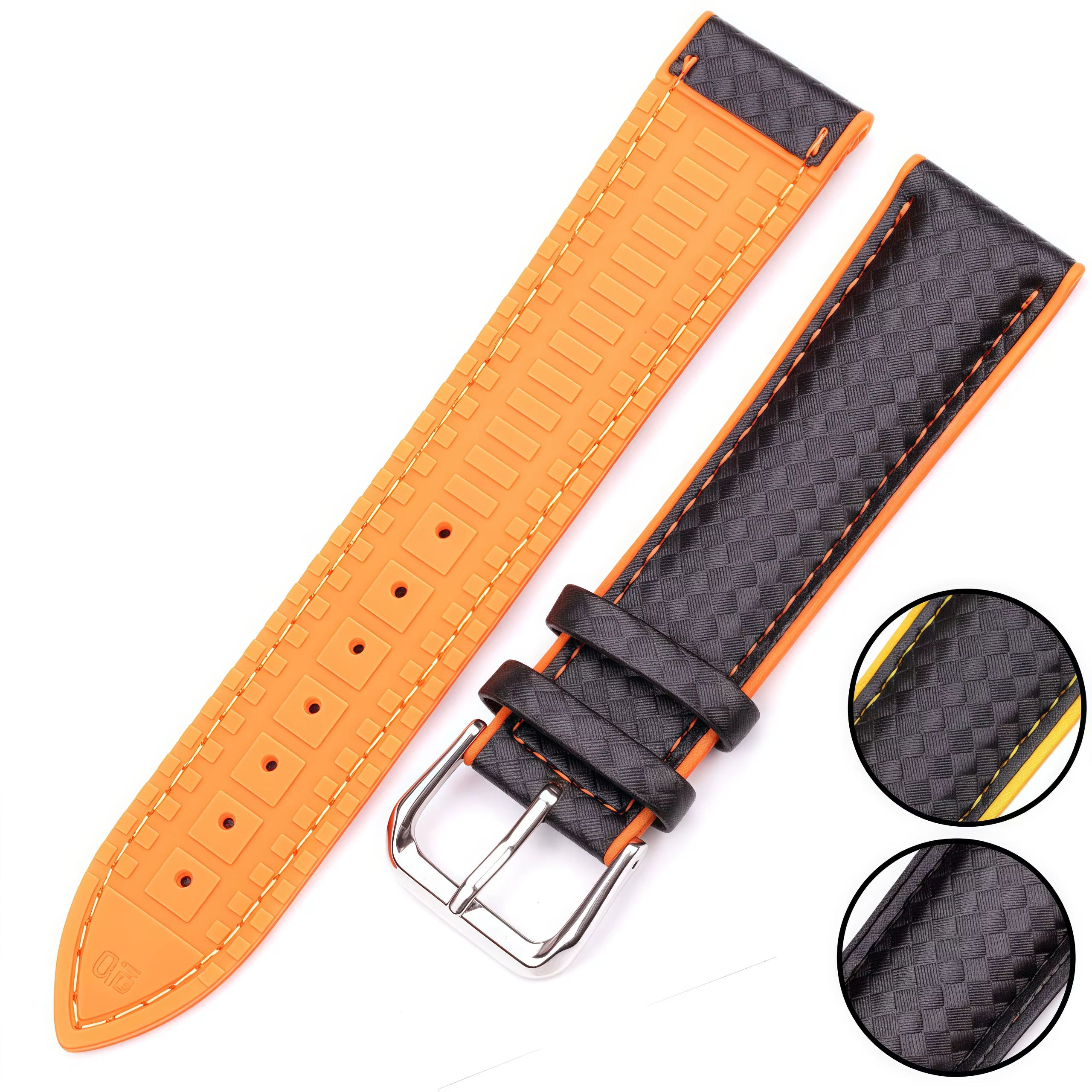 Bracelet de montre en cuir + caoutchouc pour femmes et hommes