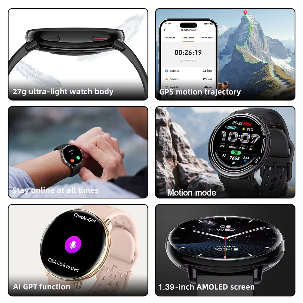 Nouvelle montre connectée GPS 1.43 AMOLED avec boussole