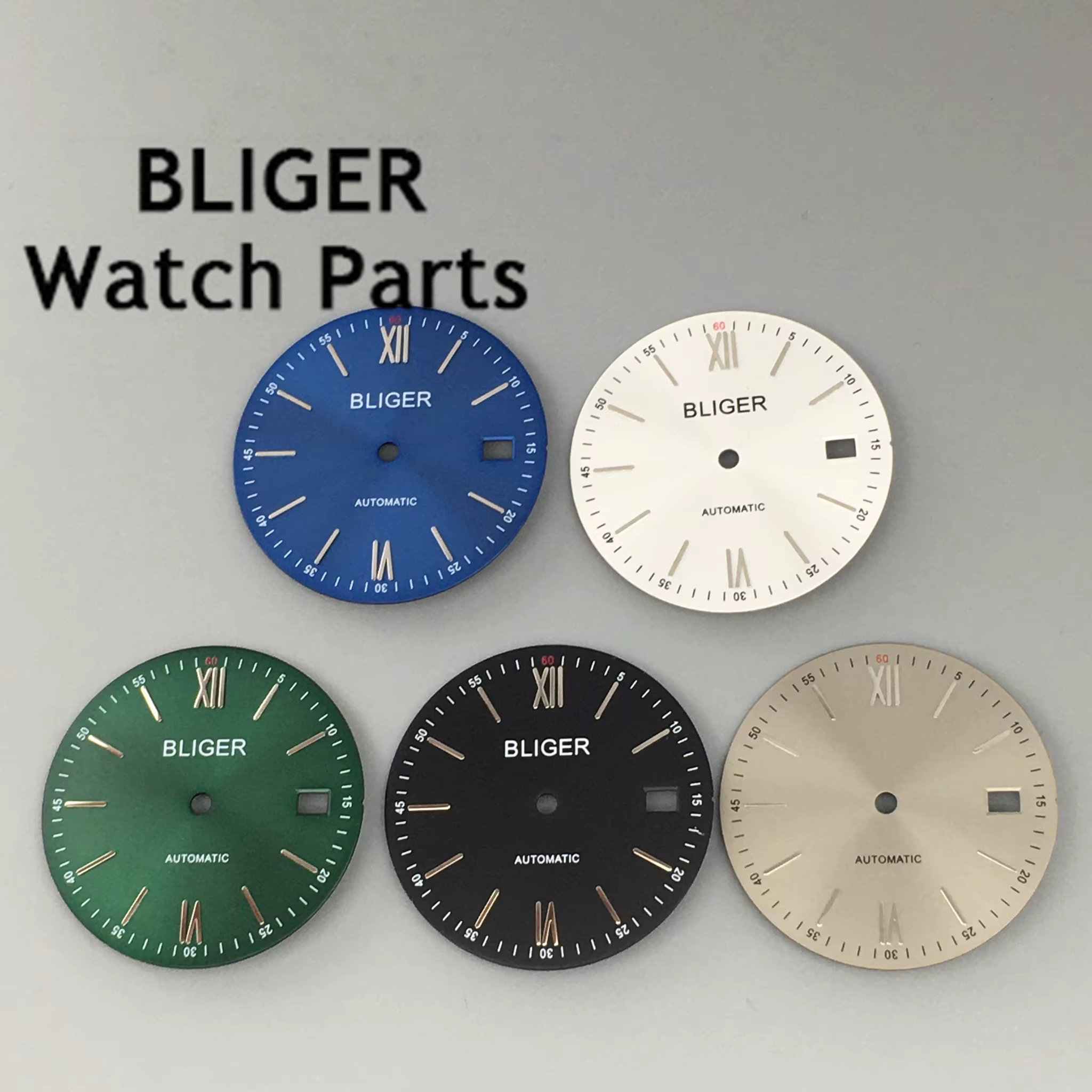 BLIGER 31mm noir bleu vert argent gris cadran de montre adapté au mouvement NH35