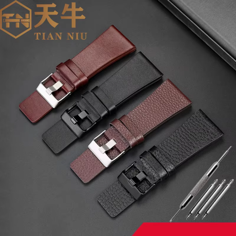 Bracelet de montre en cuir véritable pour montres diesel