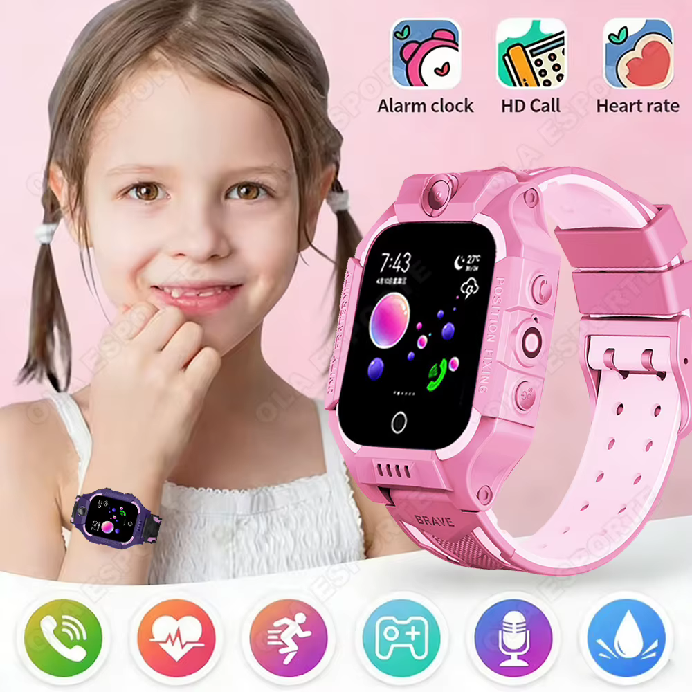 Nouvelle Montre Connectée Enfant 2026 avec SOS, Localisation GPS, Appel par Carte SIM, Caméra HD, Montre Intelligente Étanche pour Enfants, Cadeau pour iOS et Android