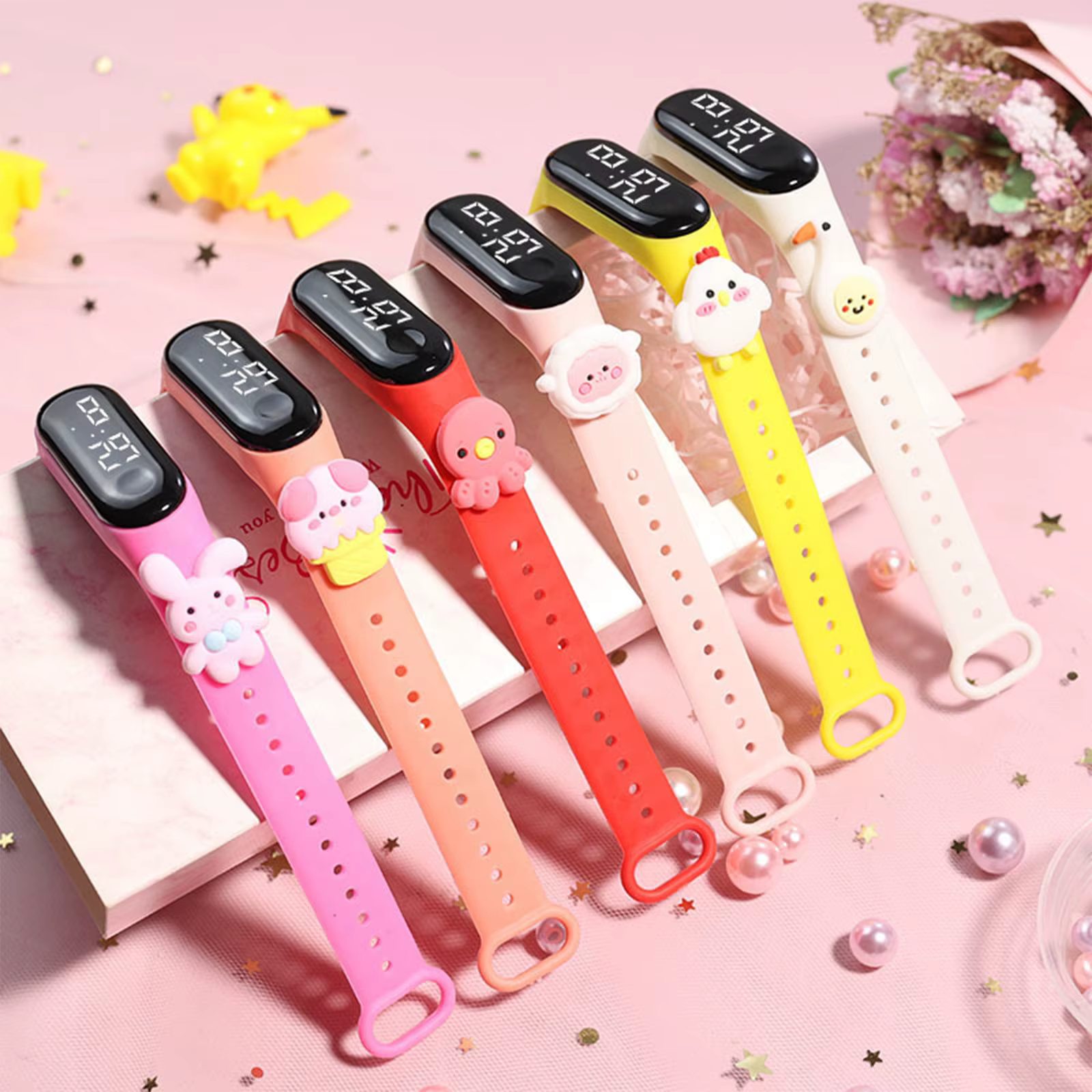 Montre intelligente numérique LED étanche pour enfants