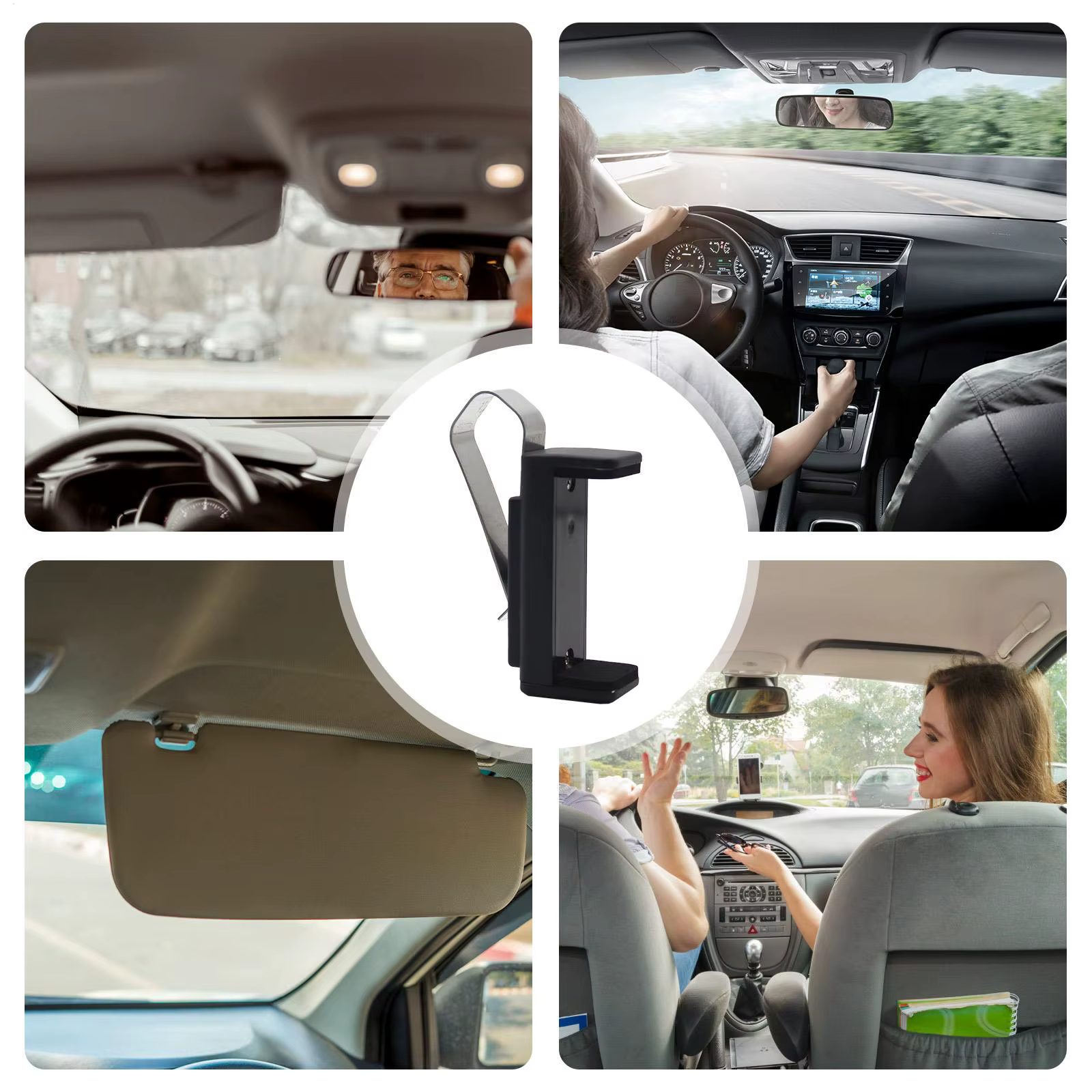Support de télécommande de garage réglable avec clip de fixation pour pare-soleil – Clip pratique pour télécommande de porte de garage pour pare-soleil de voiture – Accessoires d'usage quotidien